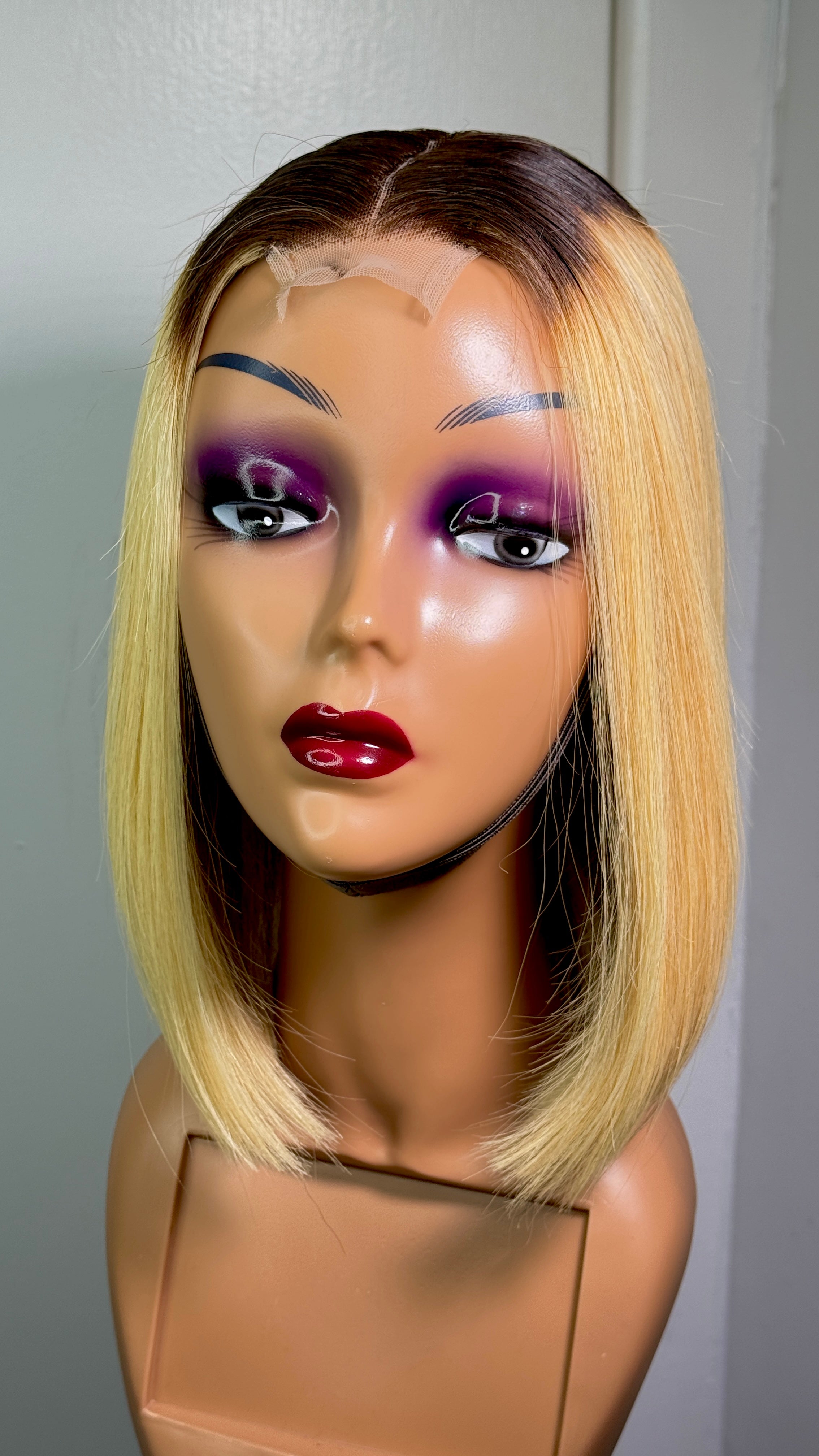 12 inches blonde bob