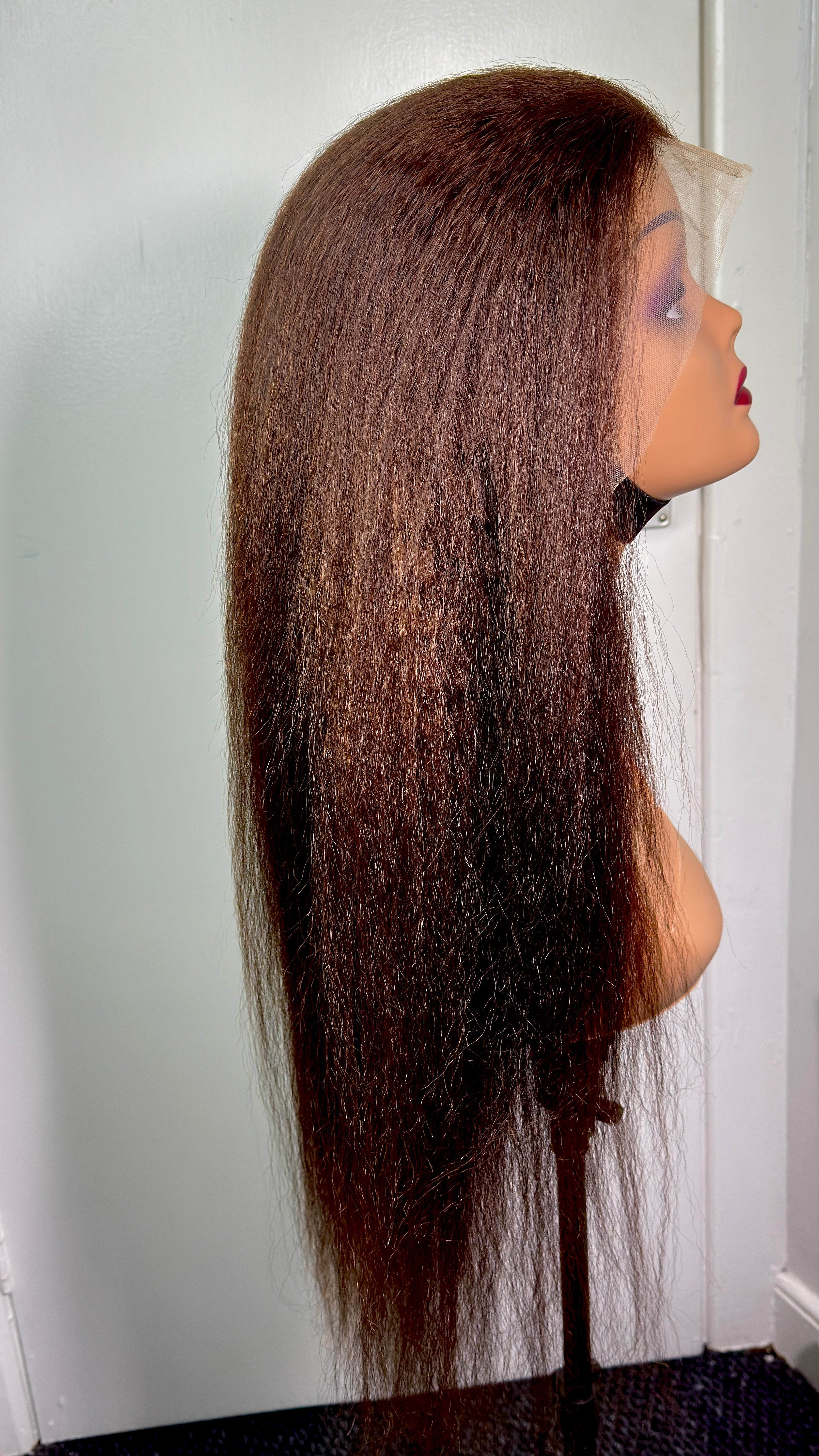 30 inches yarki brown color with frontal
