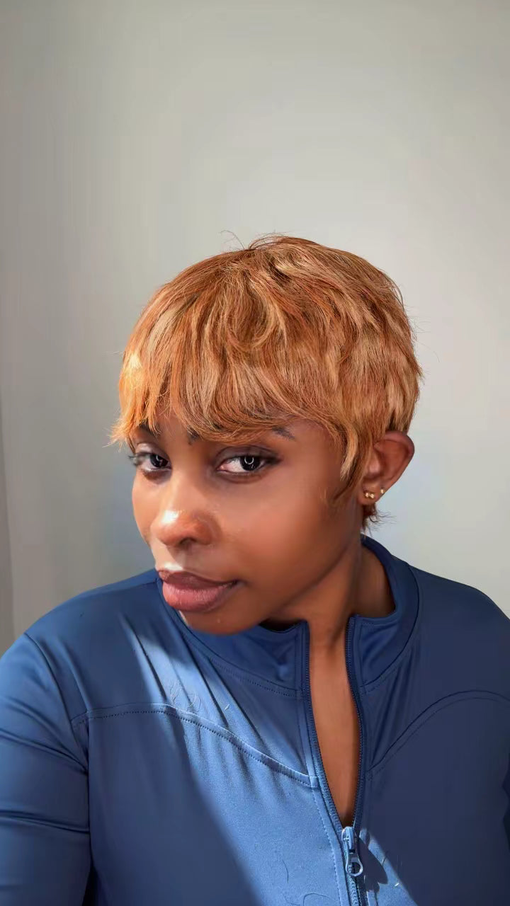 Hand made pixie cut glueless