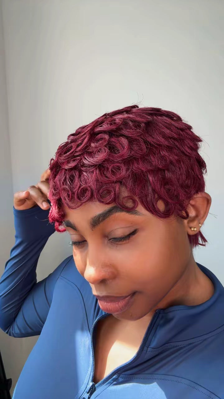 Hand made pixie cut
