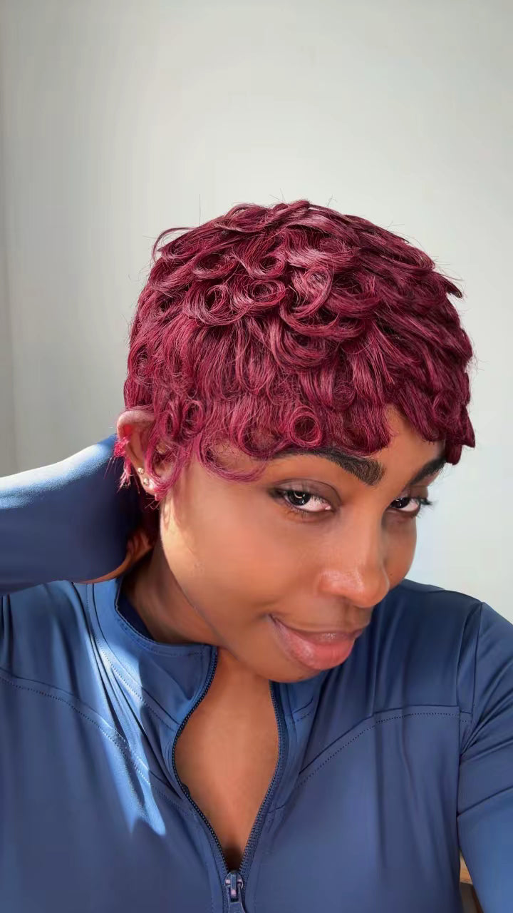Hand made pixie cut