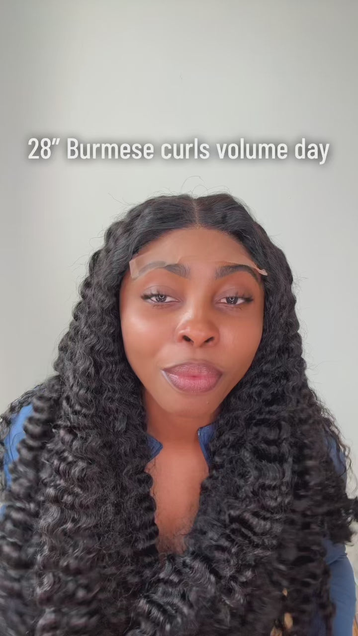 28” SDD Burmese curls with 5by5 closure