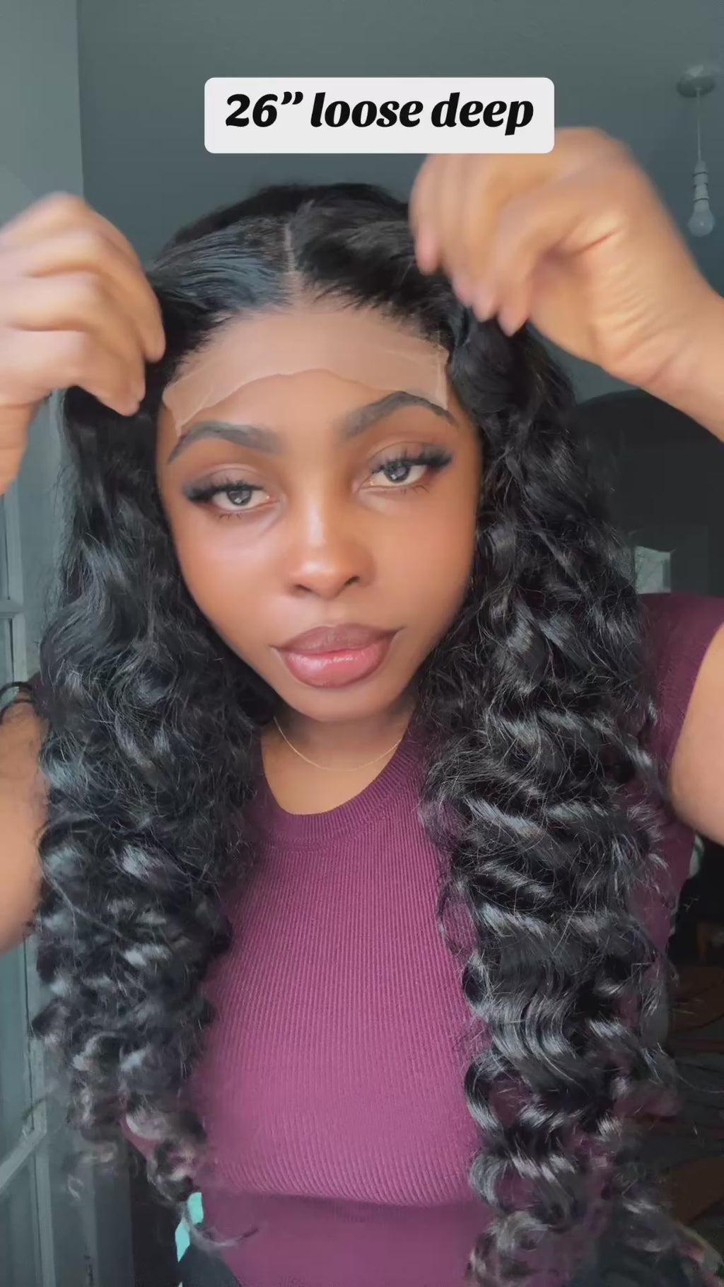 26 inches high quality loose deep with 5by5 closure