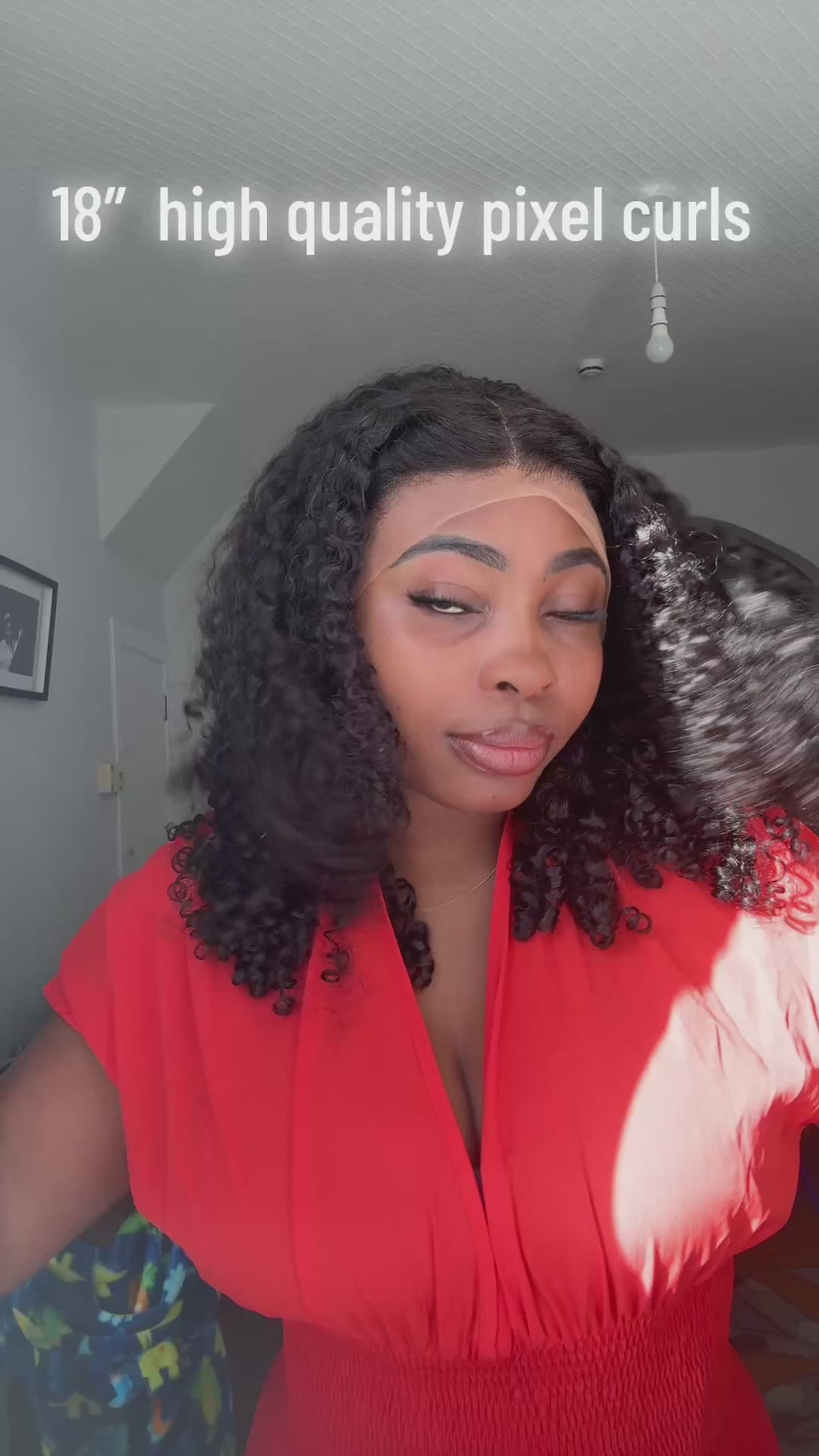 18” high quality pixel curls with frontal