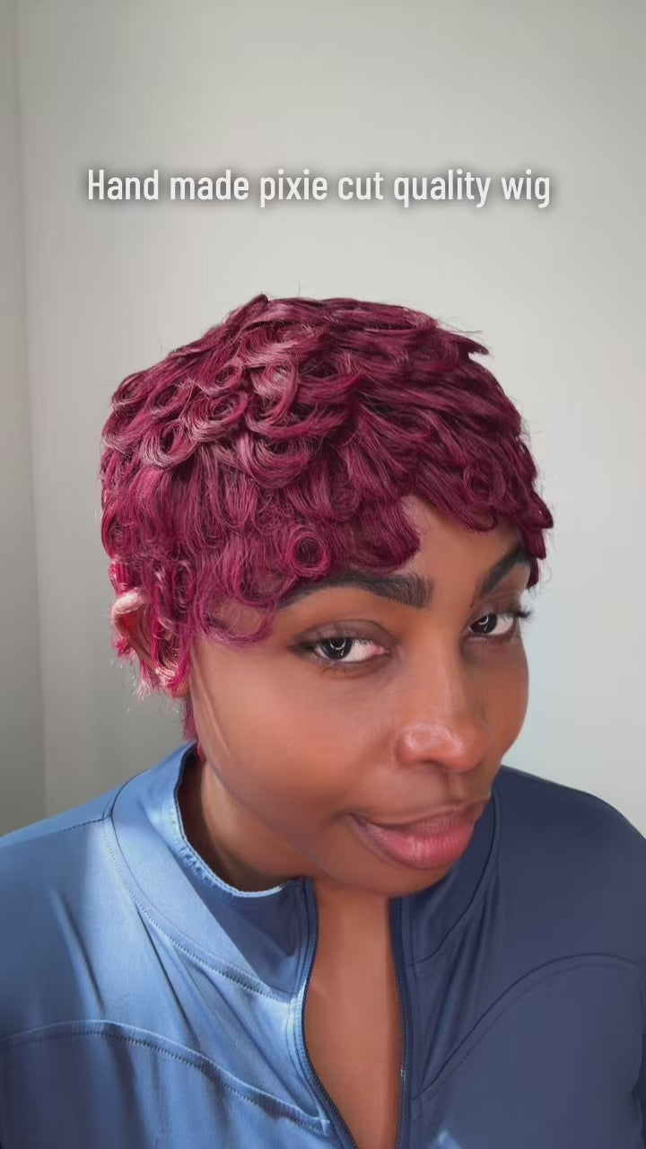 Hand made pixie cut