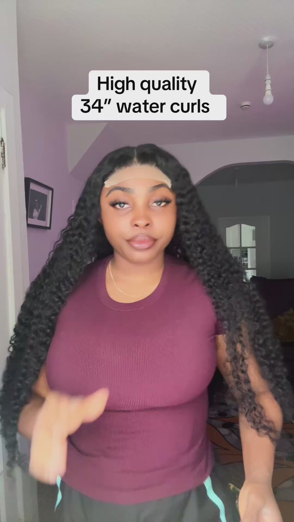 34 inches high quality water curls with 5by5