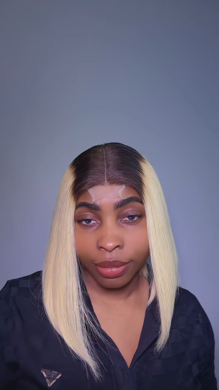 12 inches blonde bob